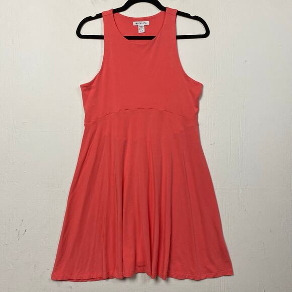 Athleta Santorini Thera Coral Petal Pink Dress Size Medium Petite - Picture 4 of 9